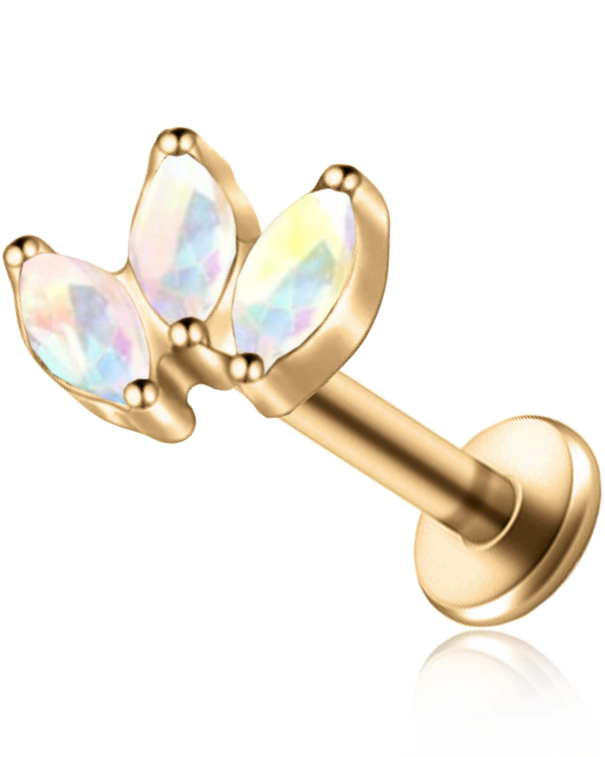 Alma Marquise Flat Back Stud