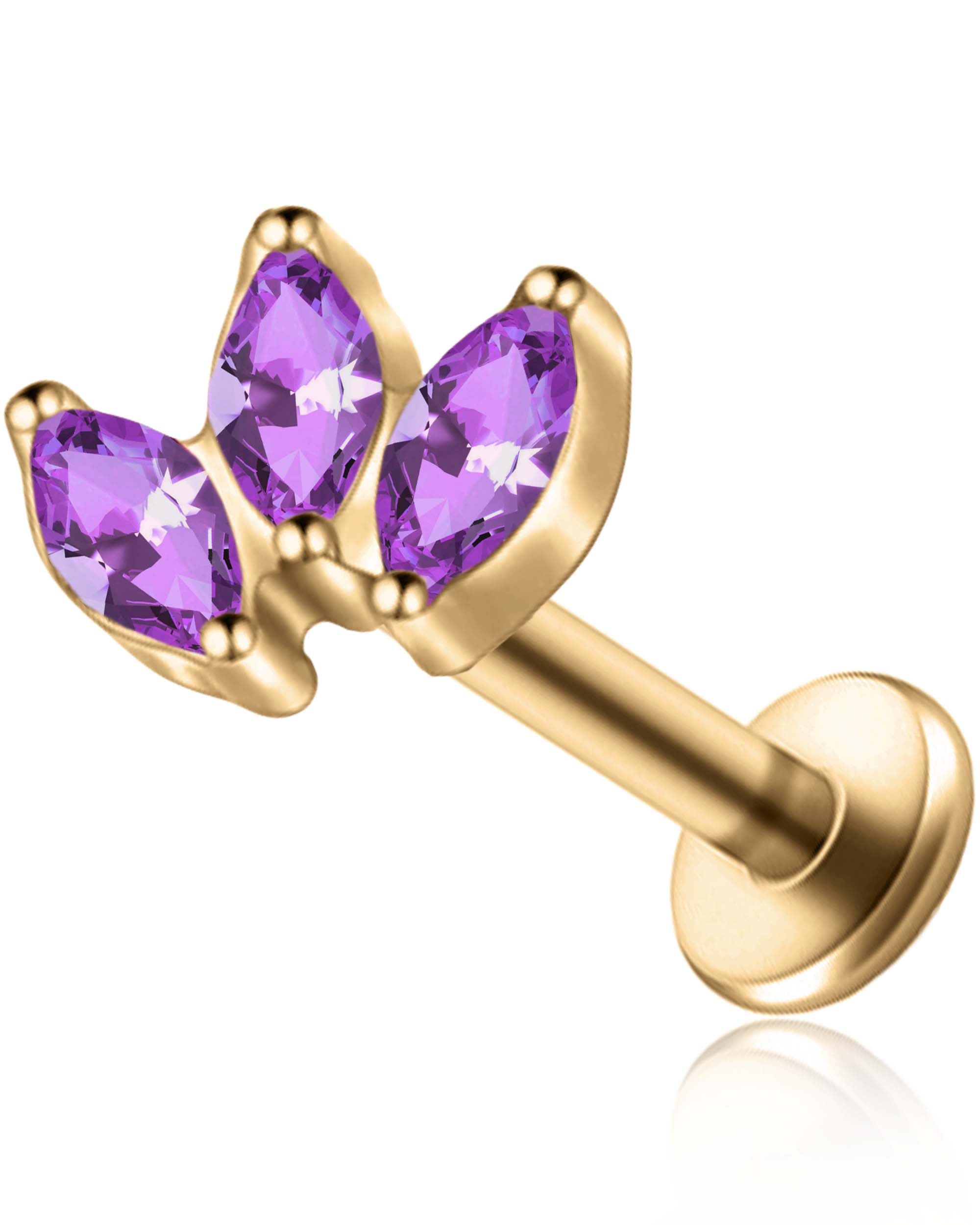 Alma Marquise Flat Back Stud