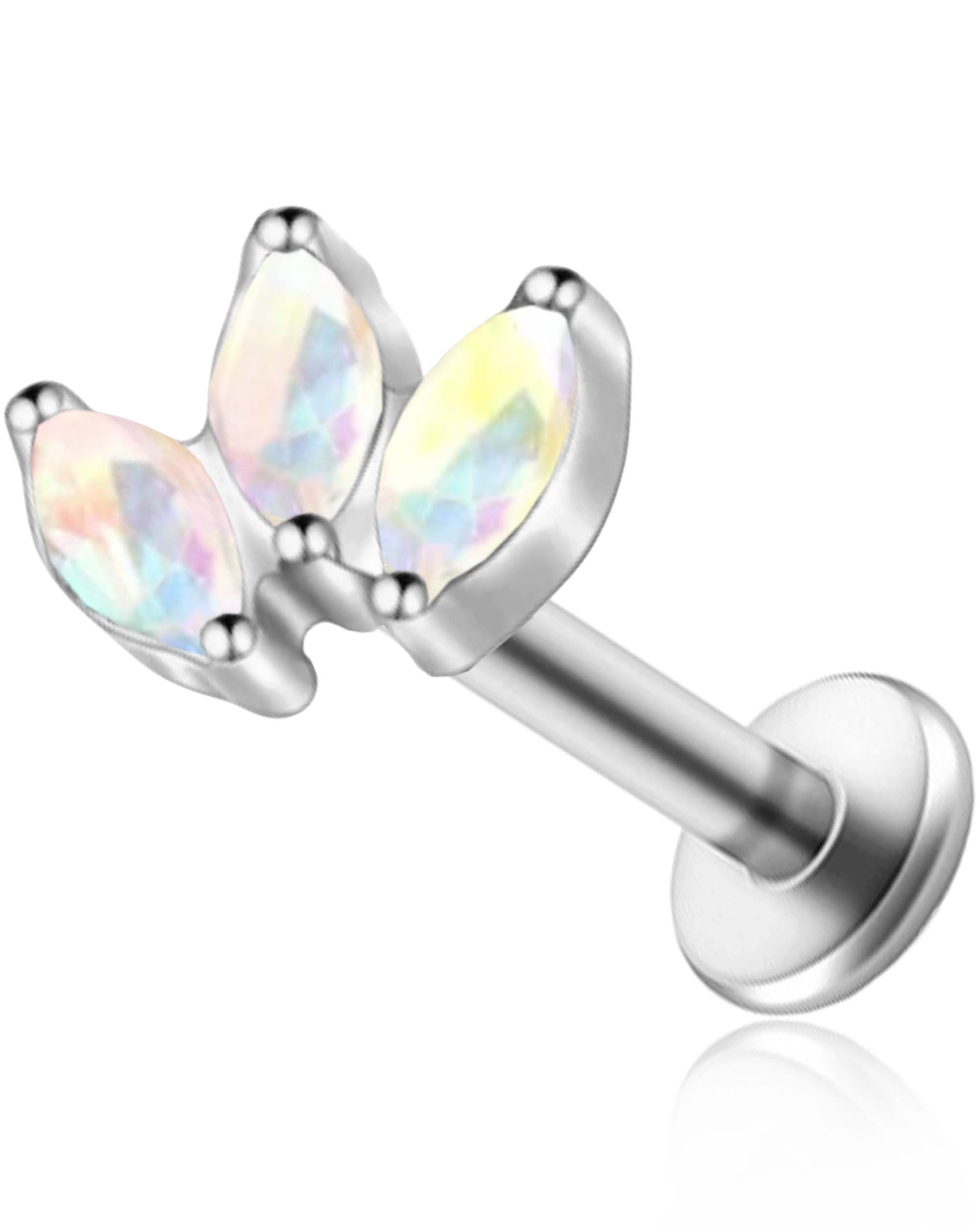 Alma Marquise Flat Back Stud