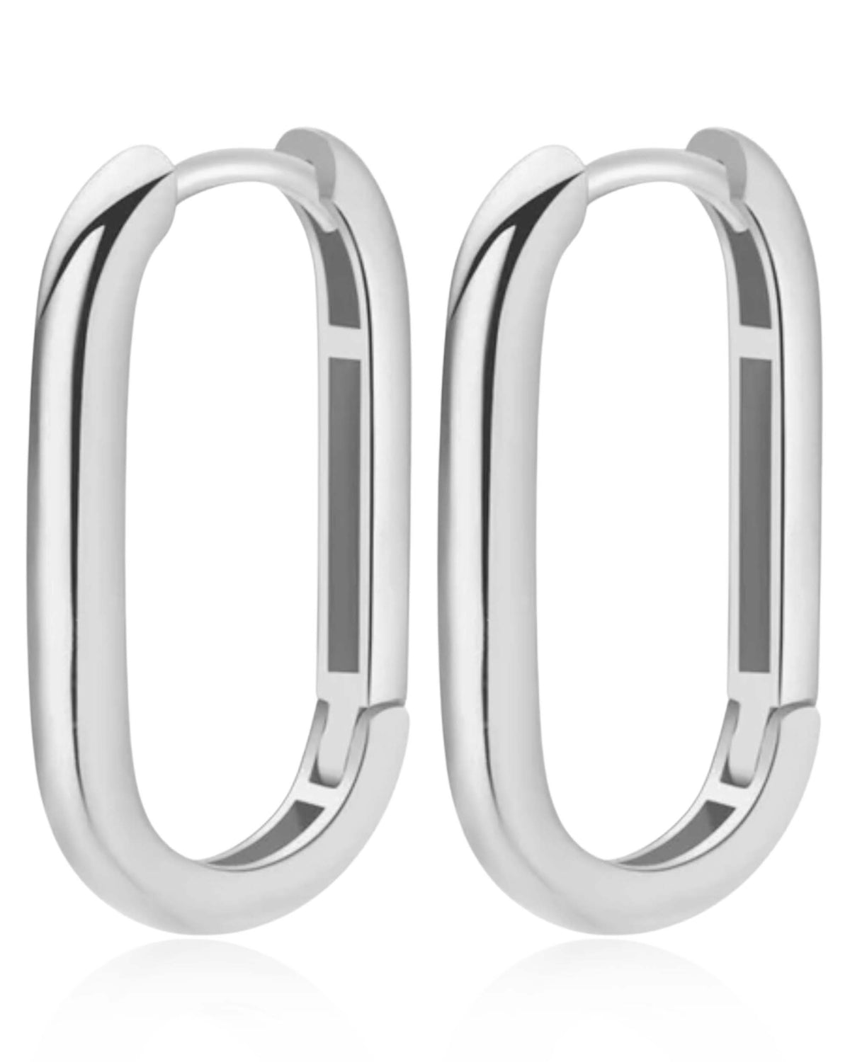 Rectangle U Shaped Hoop Huggie Earrings for Women Surgical Stainless Steel - www.Impuria.com #earrings