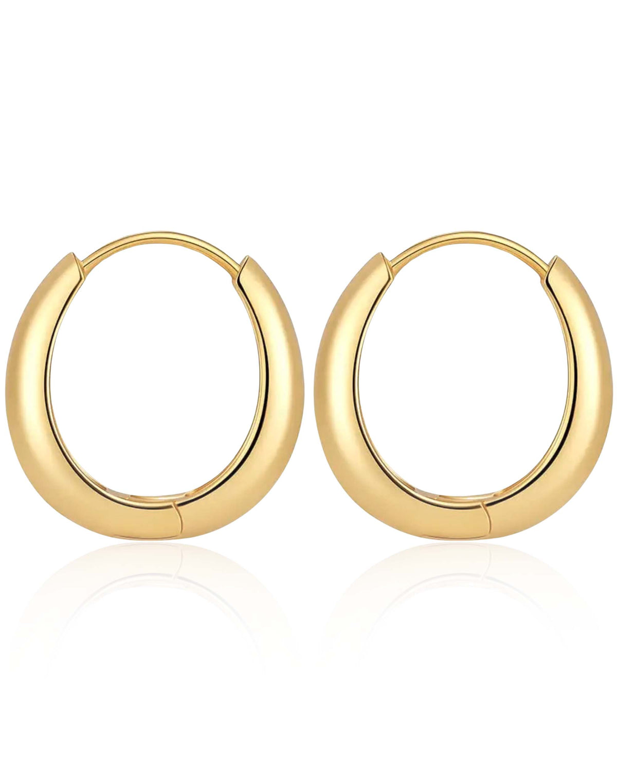 Thick Gold Huggie Hoop Earrings for Women - www.Impuria.com 
