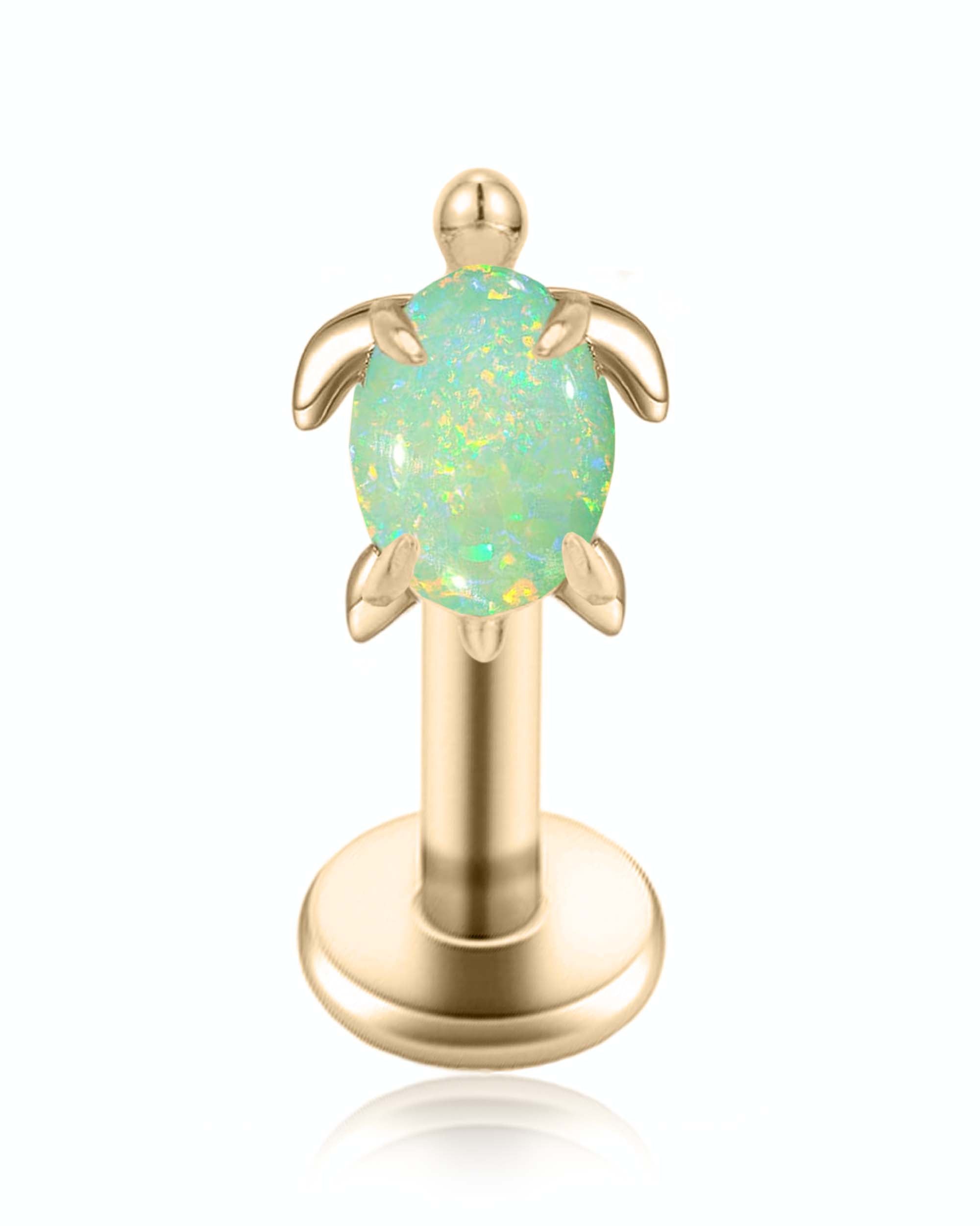 Bubbles Opal Turtle Ear Piercing Earring Stud