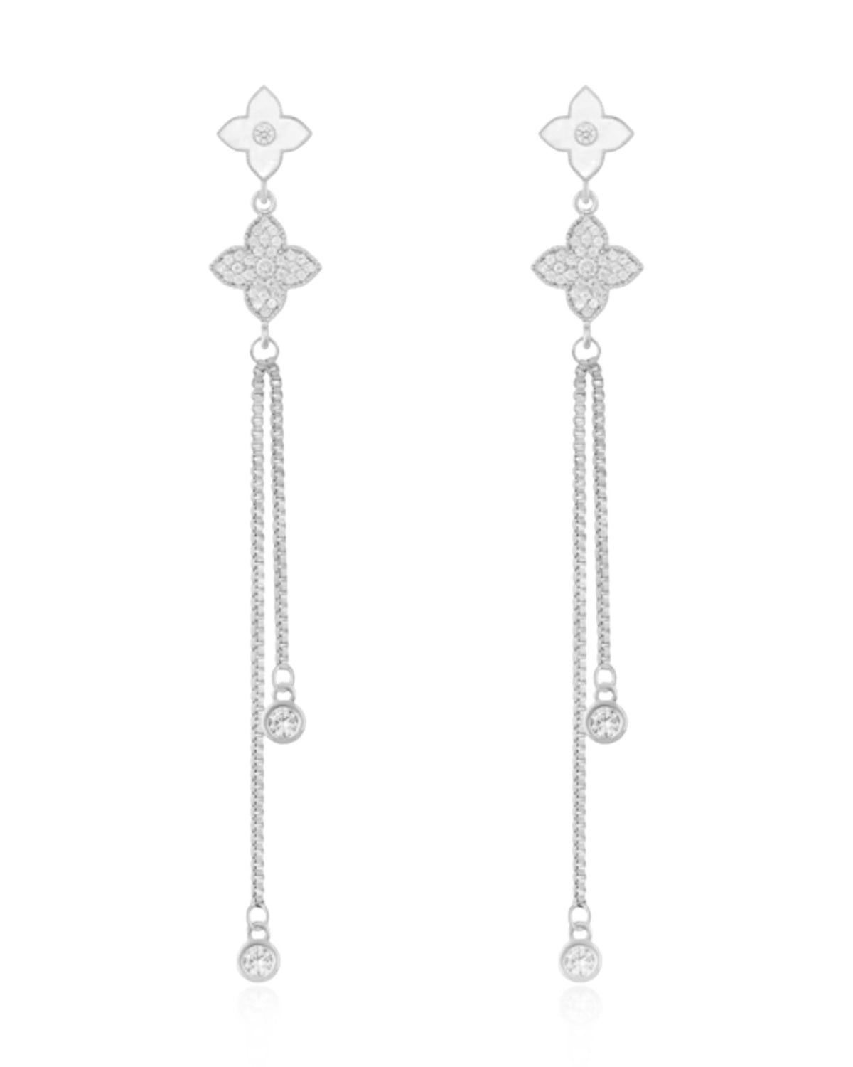 Chamonix Clover Chain Stud Earrings