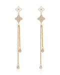 Clover Chain Dangle Earring Studs for Women - www.Impuria.com #earrings