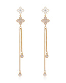 Clover Chain Dangle Earring Studs for Women - www.Impuria.com