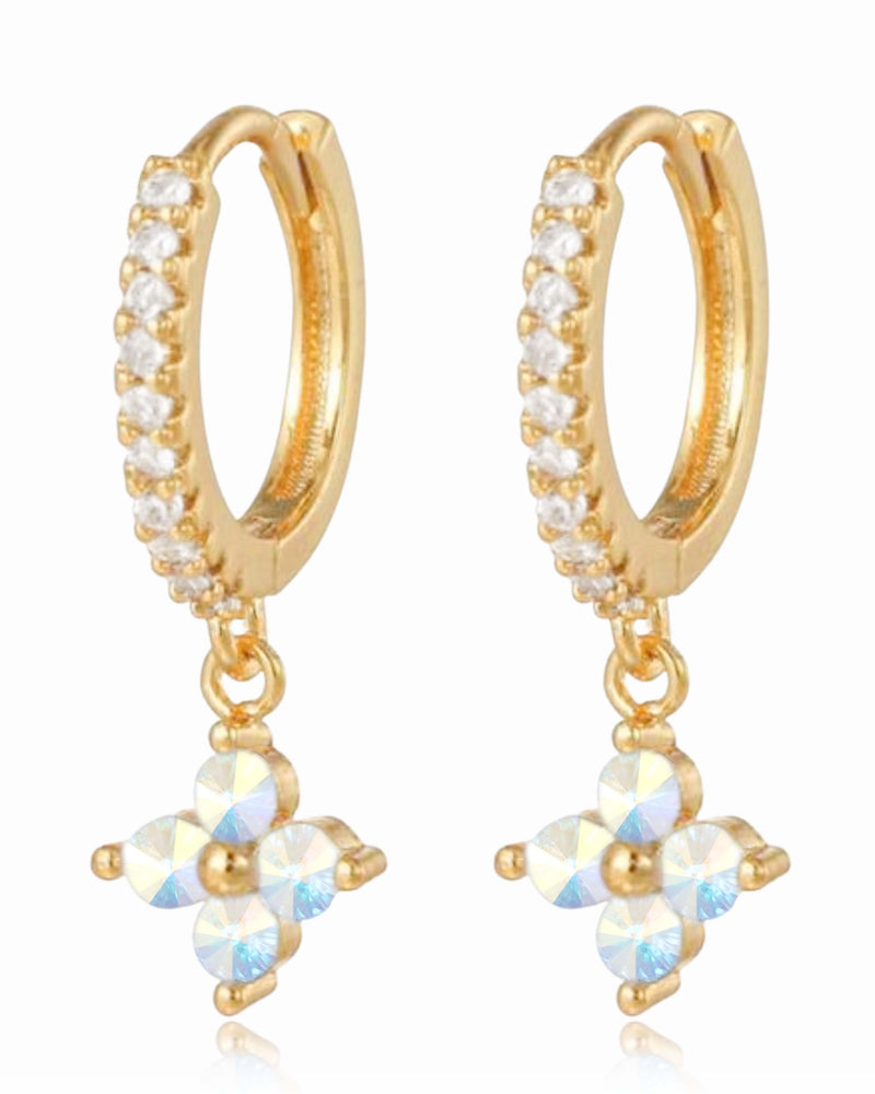 Clover Dangle Charm Hoop Earrings - Lifestyle Collection