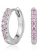 Chrome Colorful Crystal Pave Huggie Hoop Earrings