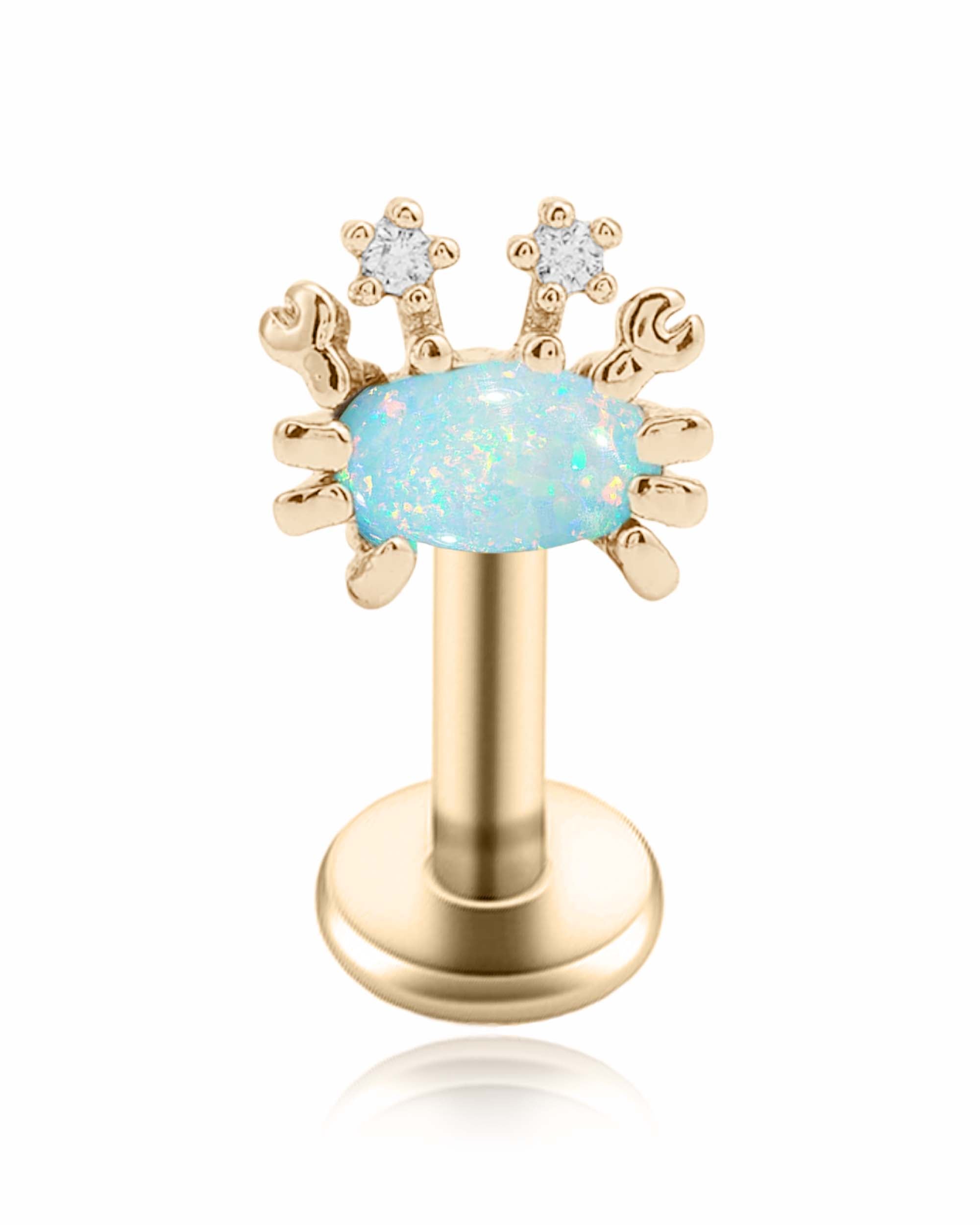 Opal Crab Cartilage Earring Stud 16G - Impuria Ear Piercing Jewelry