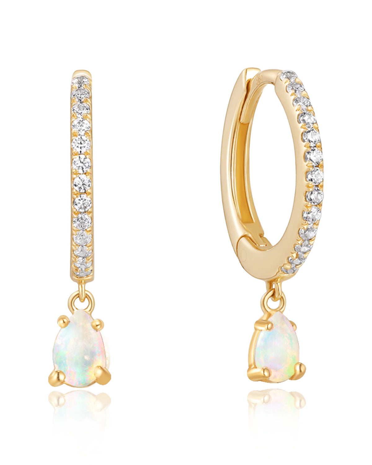 Dreamscape Dangle Pave Hoop Huggie Earrings