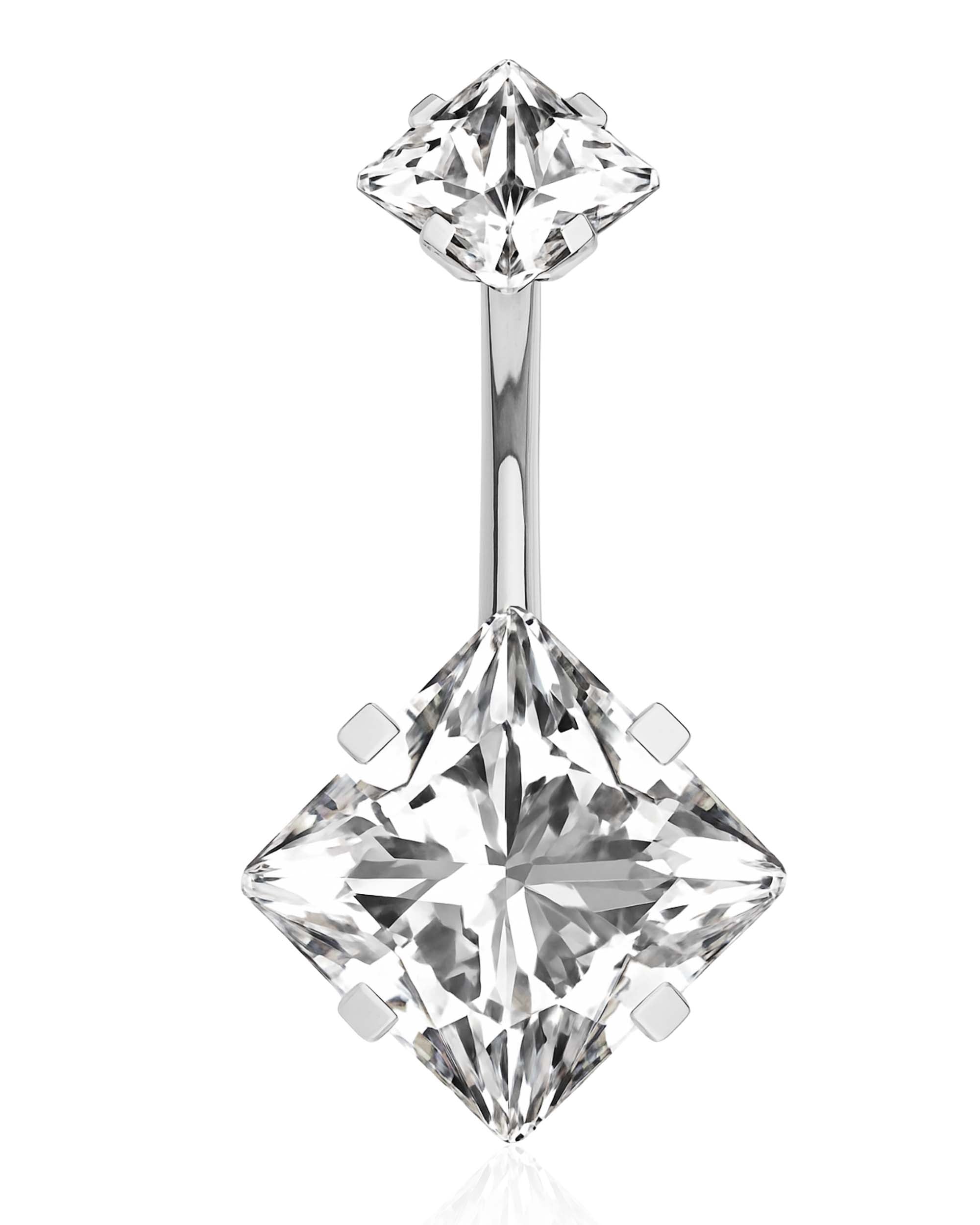 Deco Square Belly Button Ring Stud