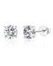 Diamante Moissanite Prong Sterling Silver Earring Studs - www.Impuria.com