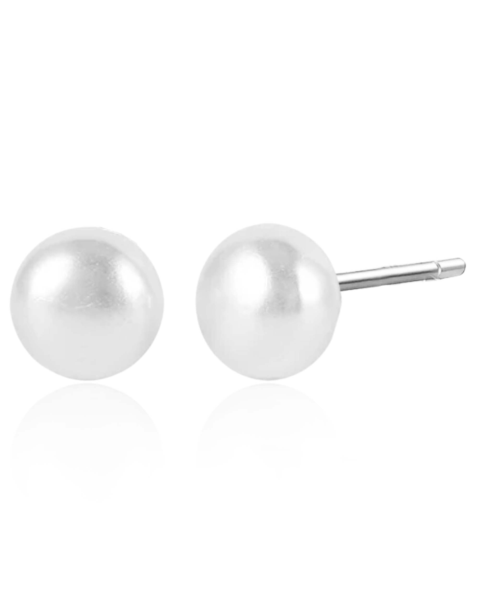 Pearl Stud Earrings for Women in Sterling Silver - www.Impuria.com