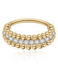 Halcyon Pave Beaded Hoop Ring Clicker