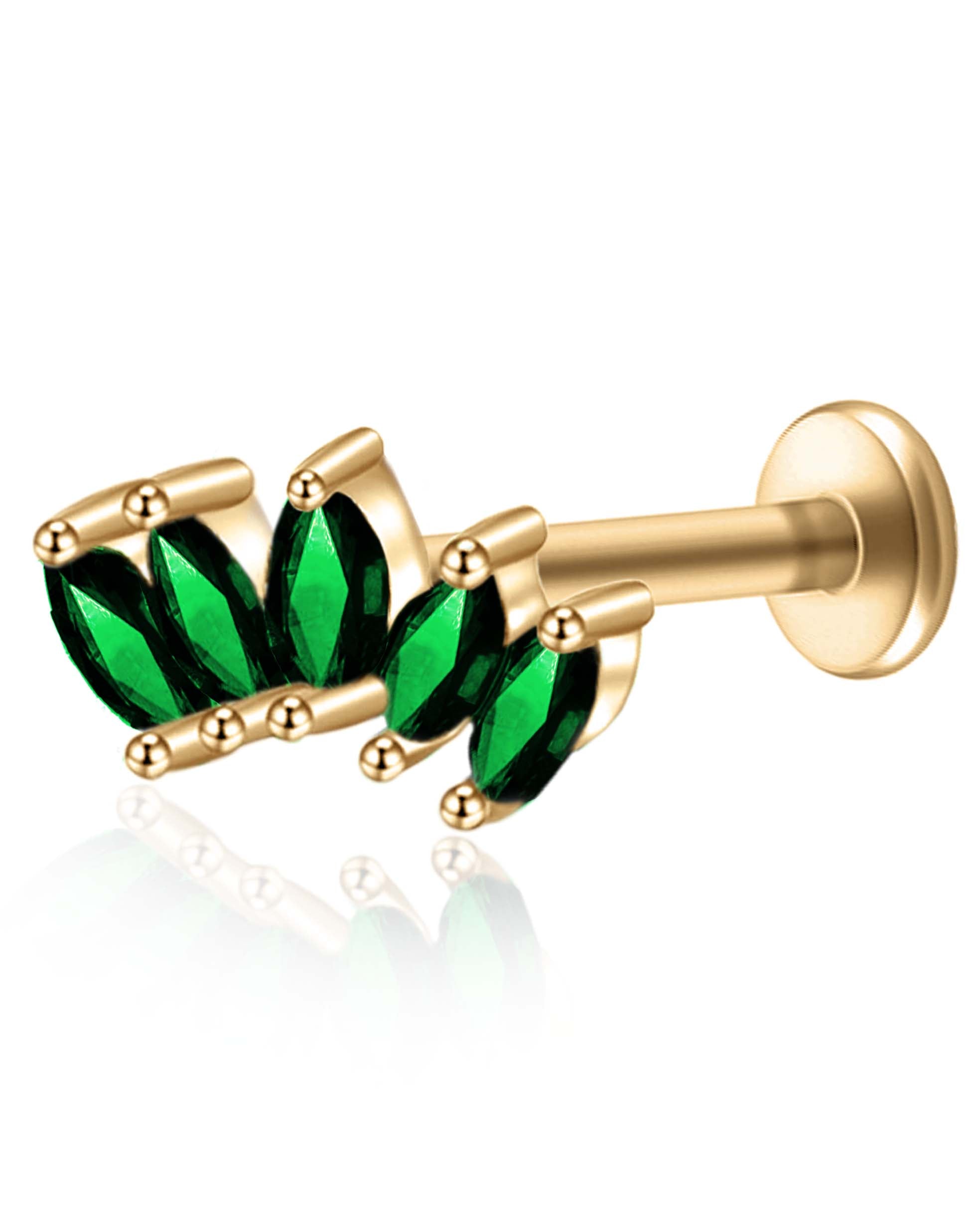5 Marquise Titanium Ear Piercing Jewelry Cartilage Earring Stud 16G Internally Threaded - www.Impuria.com #earpiercings