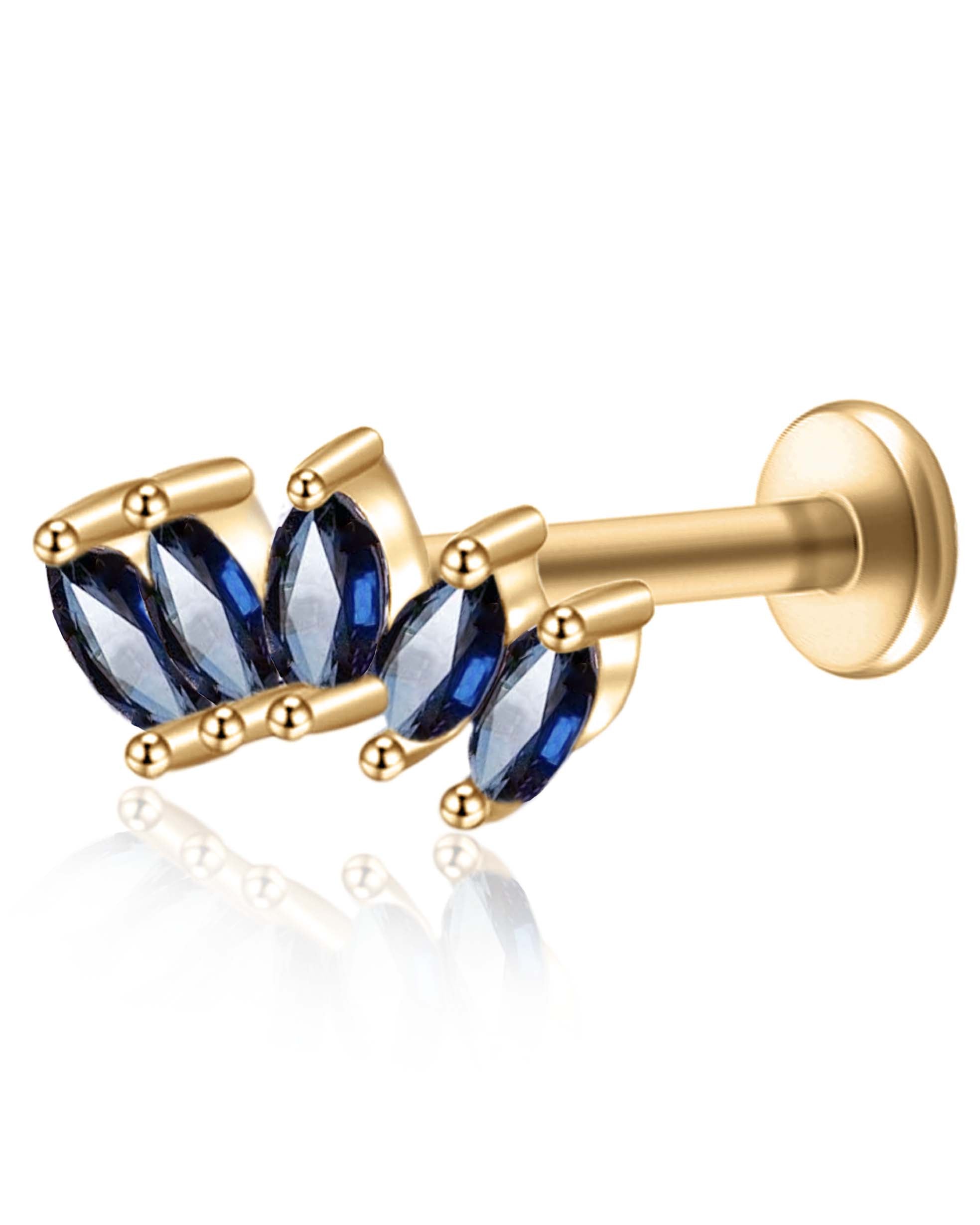 5 Marquise Titanium Ear Piercing Jewelry Cartilage Earring Stud 16G Internally Threaded - www.Impuria.com #earpiercings