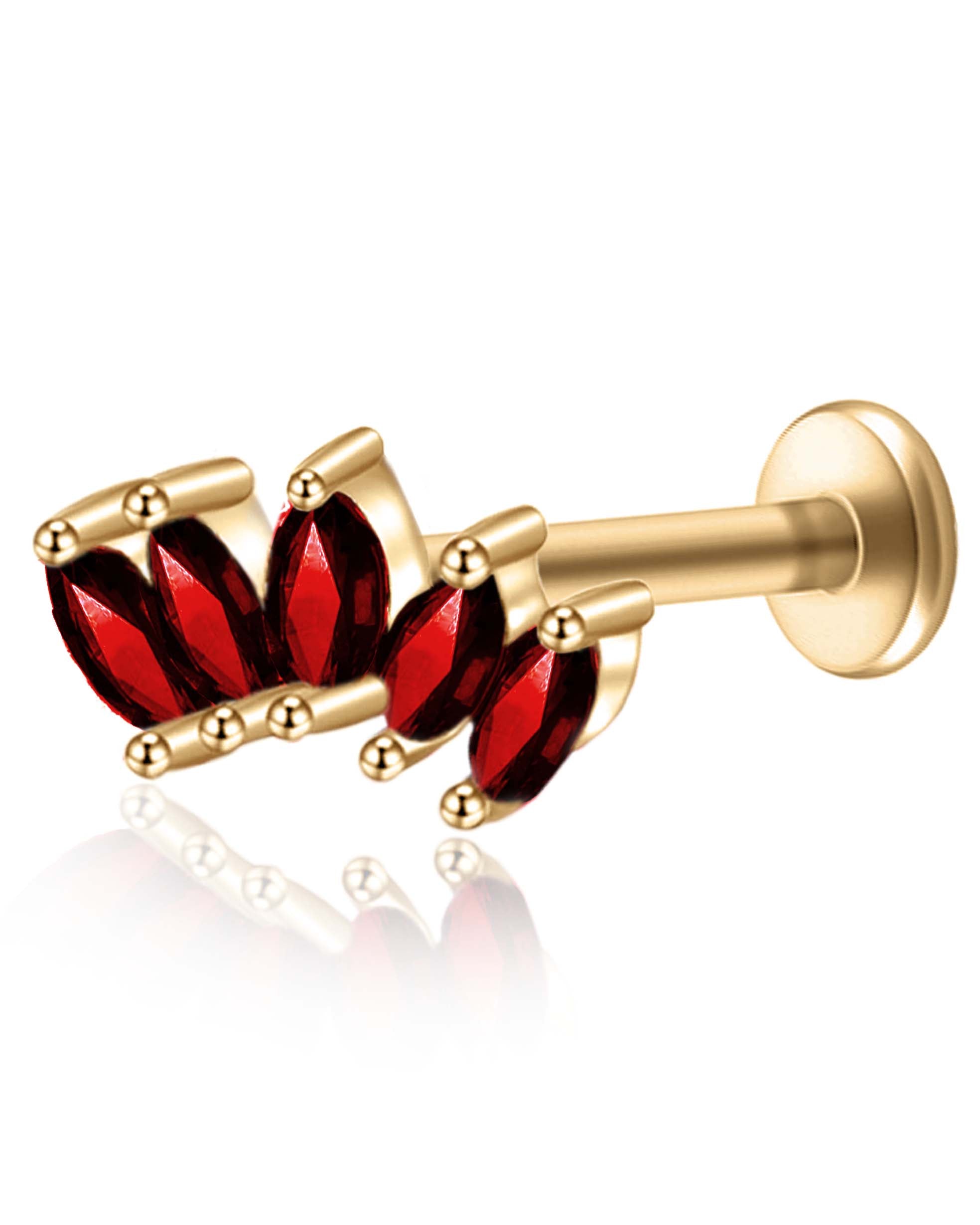 5 Marquise Titanium Ear Piercing Jewelry Cartilage Earring Stud 16G Internally Threaded - www.Impuria.com #earpiercings