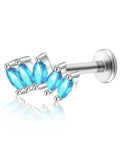 5 Marquise Titanium Ear Piercing Jewelry Cartilage Earring Stud 16G Internally Threaded - www.Impuria.com #earpiercings