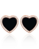 Heart Breaker Black Crystal Stud Earrings