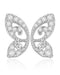 Monarch Butterfly Wings Crystal Double Ear Piercing Earring Stud Set