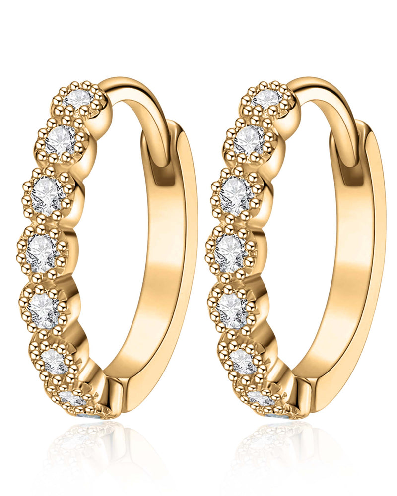 Small Huggie Hoop Earrings For Men & Women - Stainless Steel Gold/Silver Punk Style Clip-On