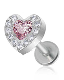 Lovestruck Pink Heart Ear Piercing Stud