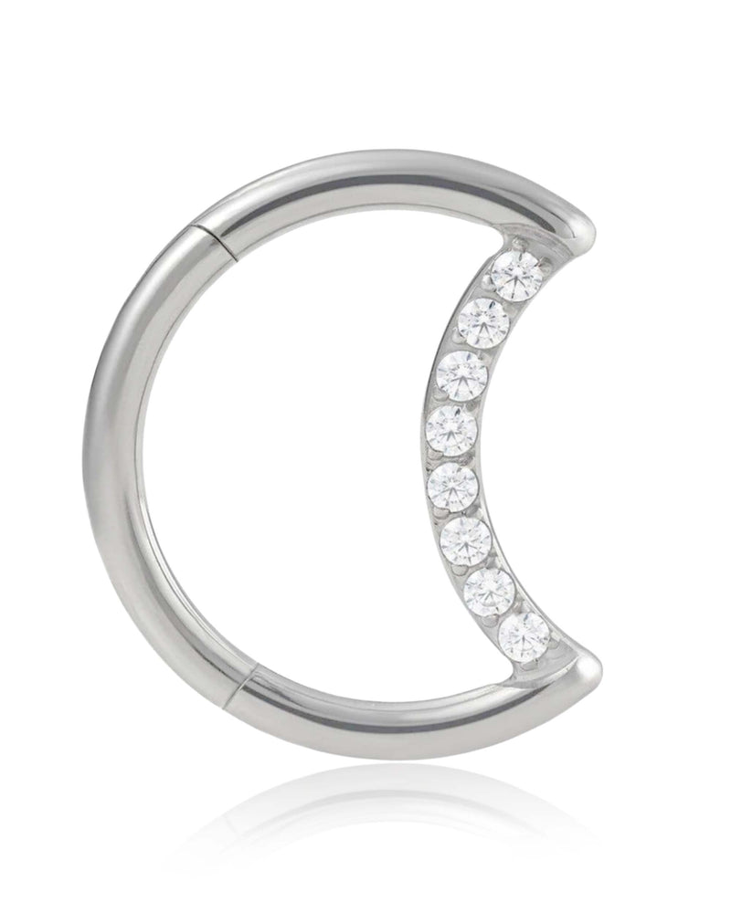 Lunar Moon Daith Hoop Ring Clicker