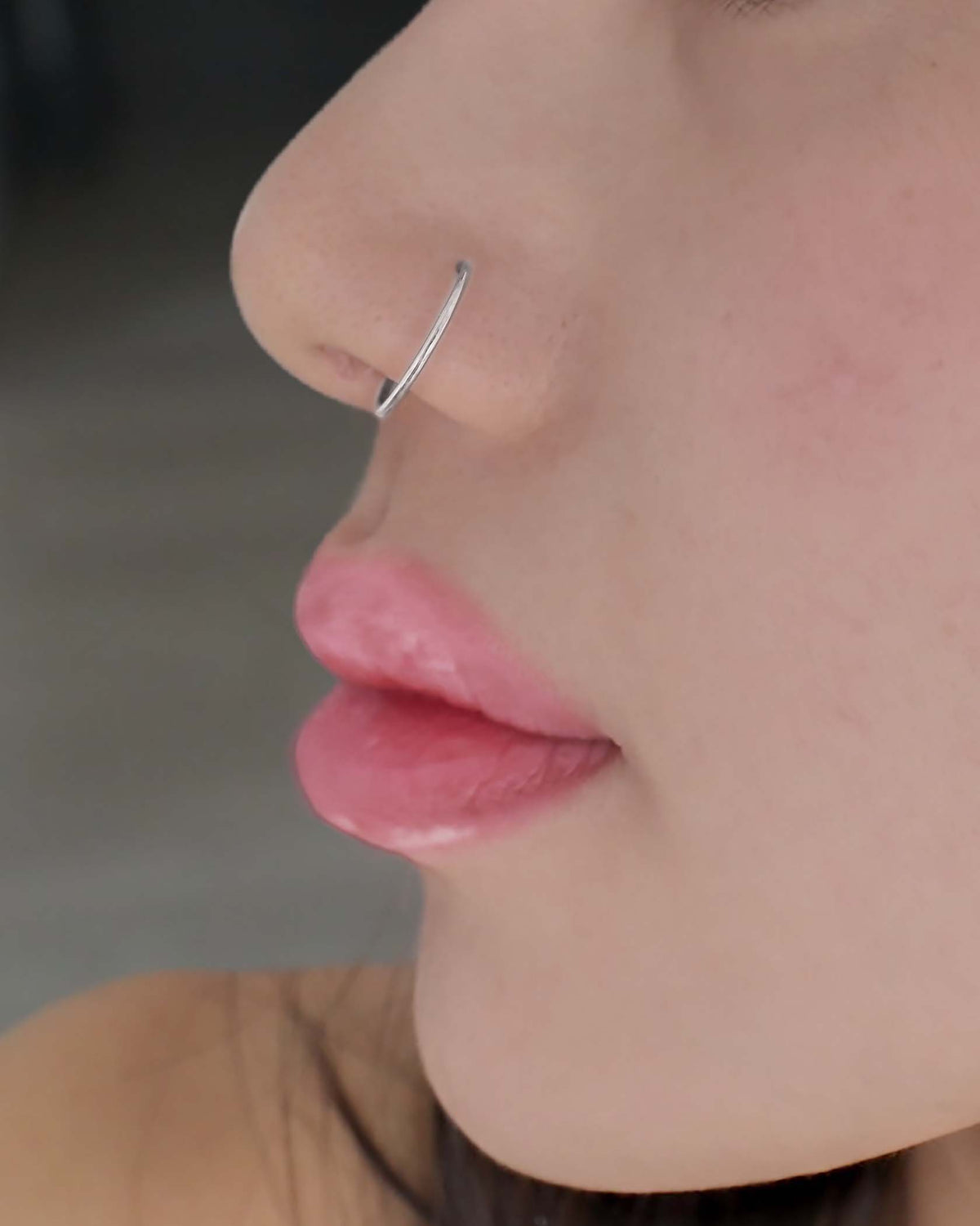 Nose Ring Hoop Clicker Piercing Jewelry 18G 20G Stainless Steel - www.Impuria.com 