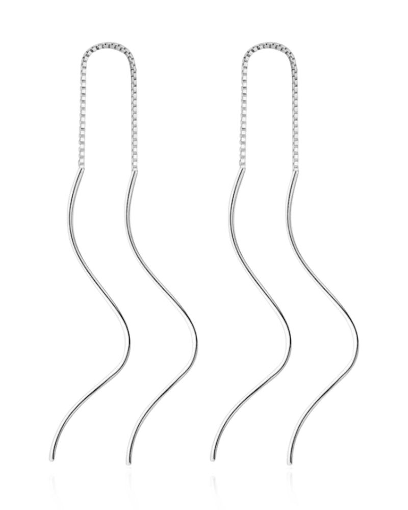 Nymph Wavy Chain Threader Earrings