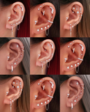 Oasis Marquise Lotus Crystal Drop Ear Piercing Earring Stud
