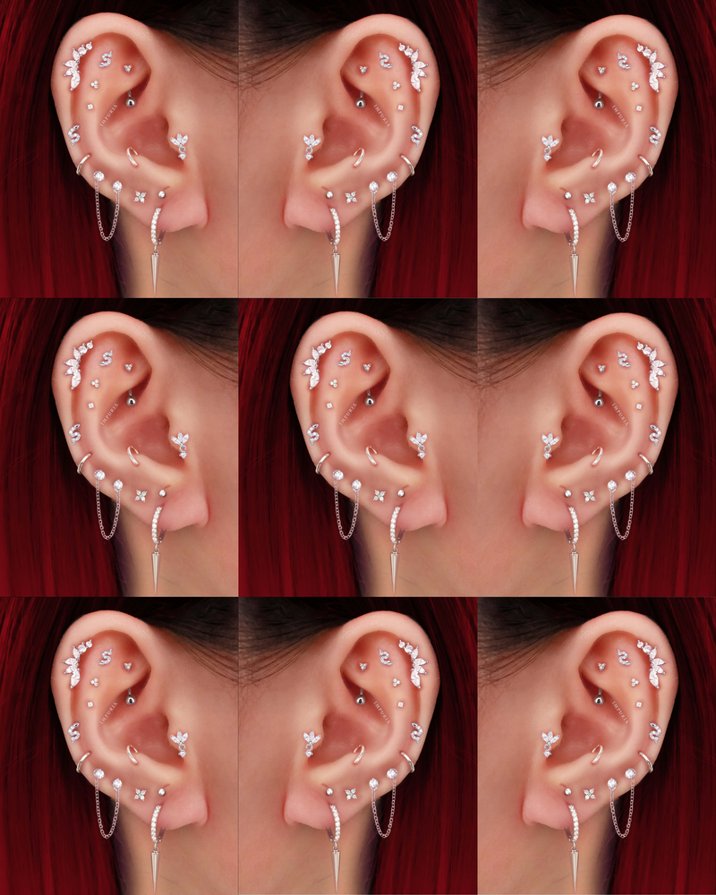 Fangs Crystal Snake Ear Piercing Earring Stud