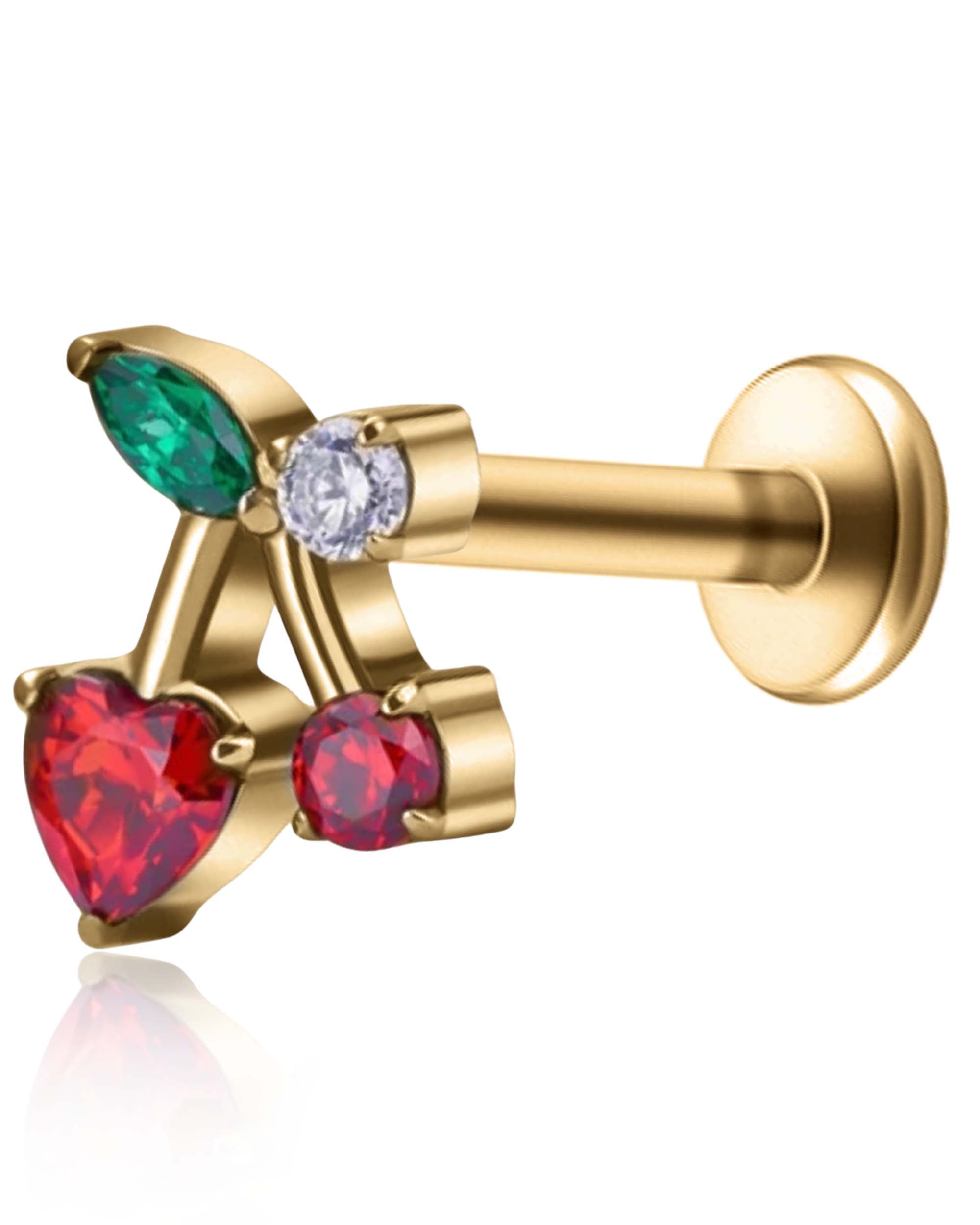 Cherry Titanium Cartilage Ear Piercing Jewelry Earring Stud