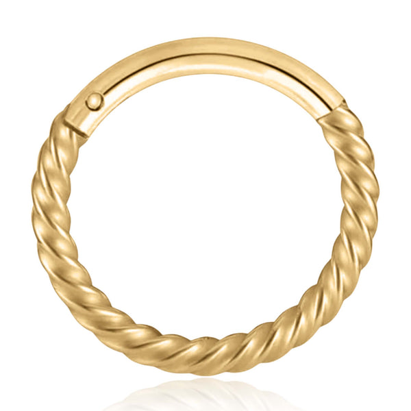 Twisted Spiral Rope Helix Piercing Cartilage Ring Hoop Clicker 16G