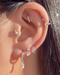 Silver Crystal Horseshoe Barbell Cartilage Helix Lobe Rook Conch Earring for Women - www.Impuria.com