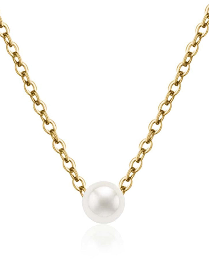 Cute dainty pearl bead choker necklace by impuria jewelry