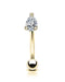 Shimmer Crystal Pear Rook Piercing Jewelry Curved Barbell