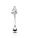 Shimmer Crystal Pear Rook Piercing Jewelry Curved Barbell