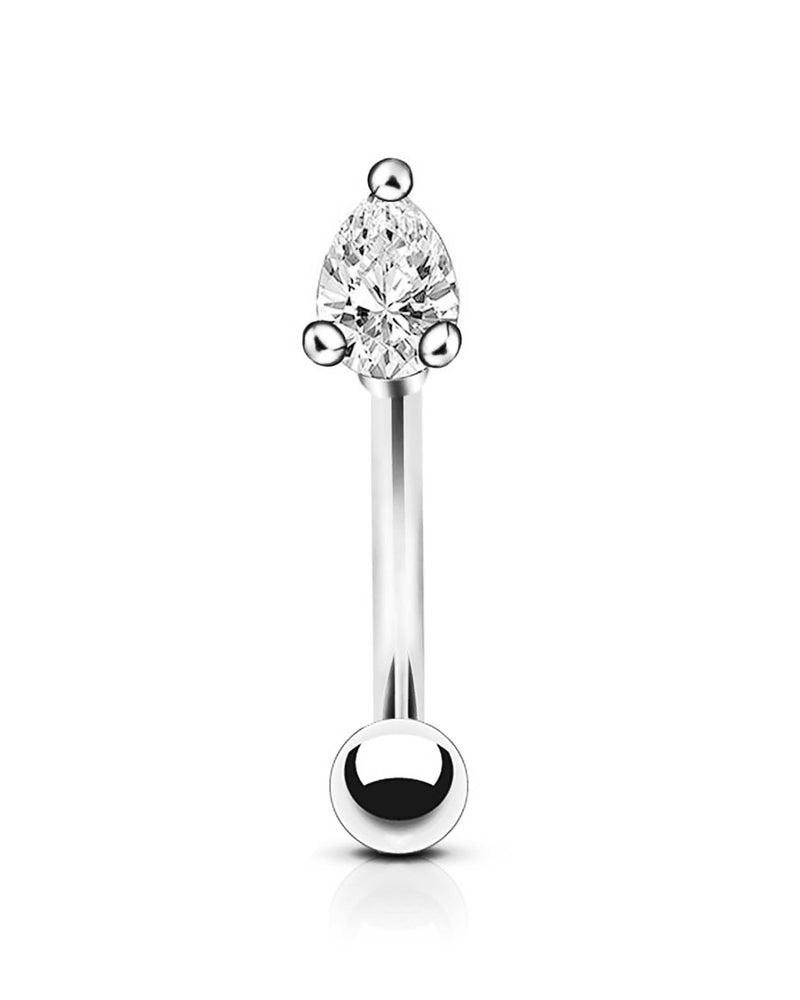 Marquise Crystal Rook Piercing Jewelry Crystal Curved Barbell Earring