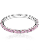 Shine Crystal Pave Hoop Ring Clicker