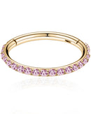 Shine Crystal Pave Hoop Ring Clicker