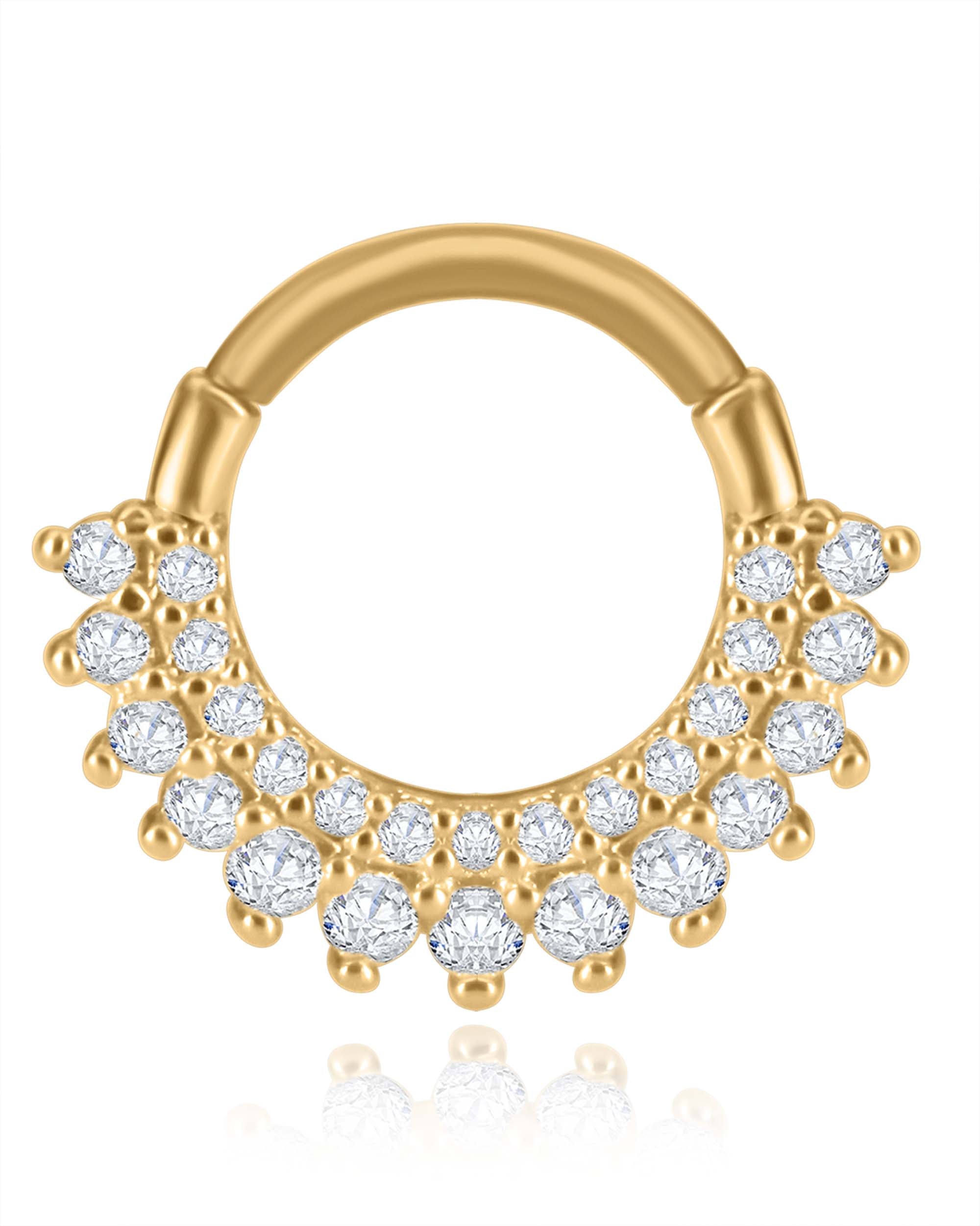 Daith clicker ring hoop earring 16G Surgical Steel Gold - www.Impuria.com 