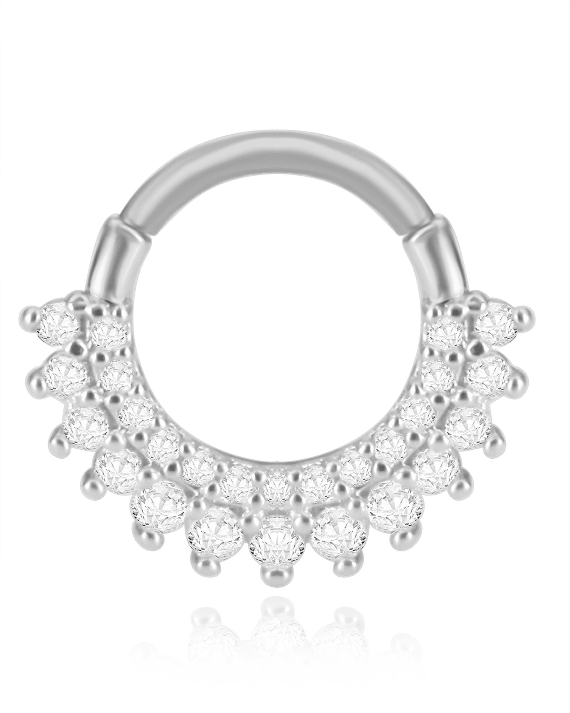 Daith clicker ring hoop earring 16G Surgical Steel Silver - www.Impuria.com 