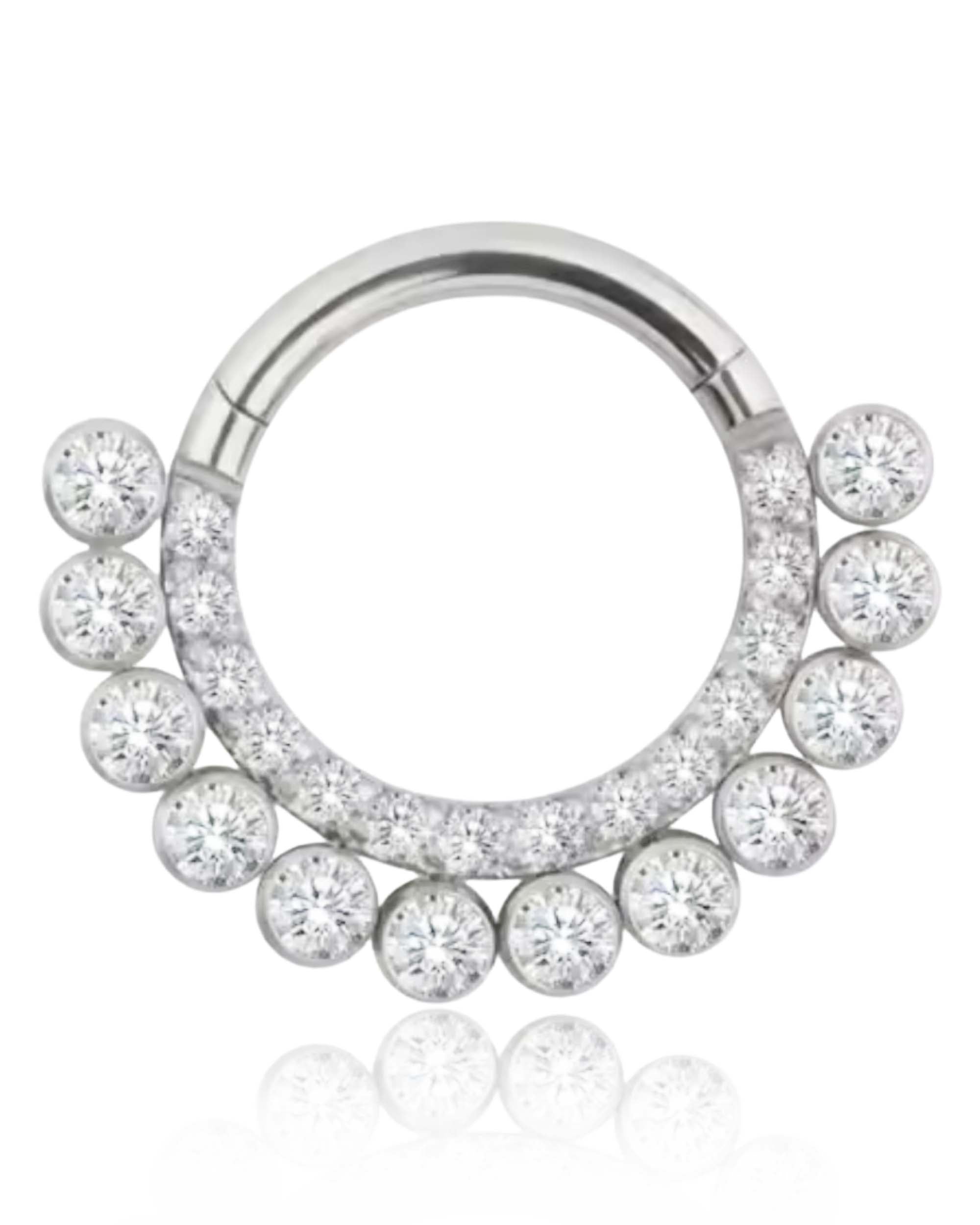 Sphere Bezel Daith Hoop Ring Clicker