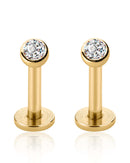 Toki Bezel Ear Piercing Earring Stud Set