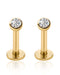 Toki Bezel Ear Piercing Earring Stud Set