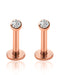 Toki Bezel Ear Piercing Earring Stud Set