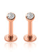 Toki Bezel Ear Piercing Earring Stud Set