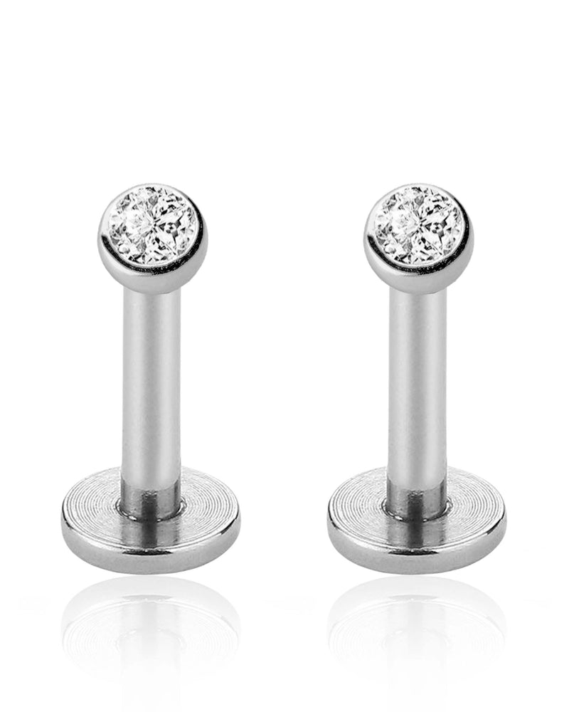 Toki Bezel Ear Piercing Earring Stud Set