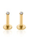 Toki Bezel Ear Piercing Earring Stud Set