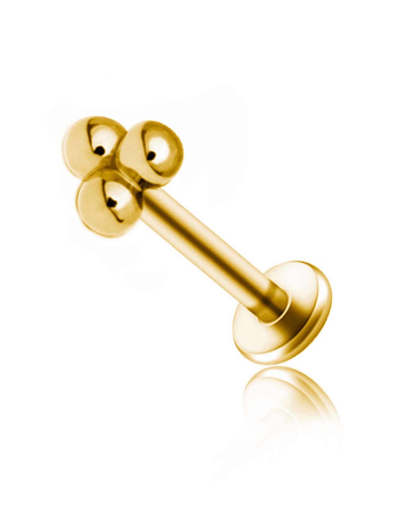 Beaded Trinity Stainless Steel Ear Piercing 16G Earring Stud - www.Impuria.com #earpiercings