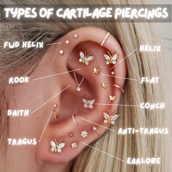 Impuria Ear Piercing Jewelry Cartilage Earrings Studs & Hoops